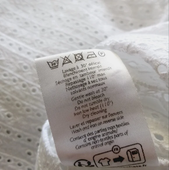 Sezane Marinette Shirt Eyelet Lace Organic Cotton 42 - Picture 10 of 15